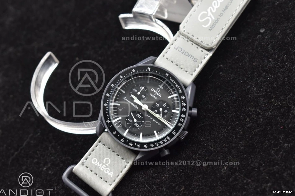 Moonwatch 1180 Omega Mission Strap Swatch on Quartz Breathable Mercury to Bioceramic x Nylon 0225